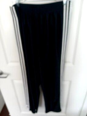 Vintage Adidas Y2K Tear Away Snap Off Track Pants Size Large Black +White